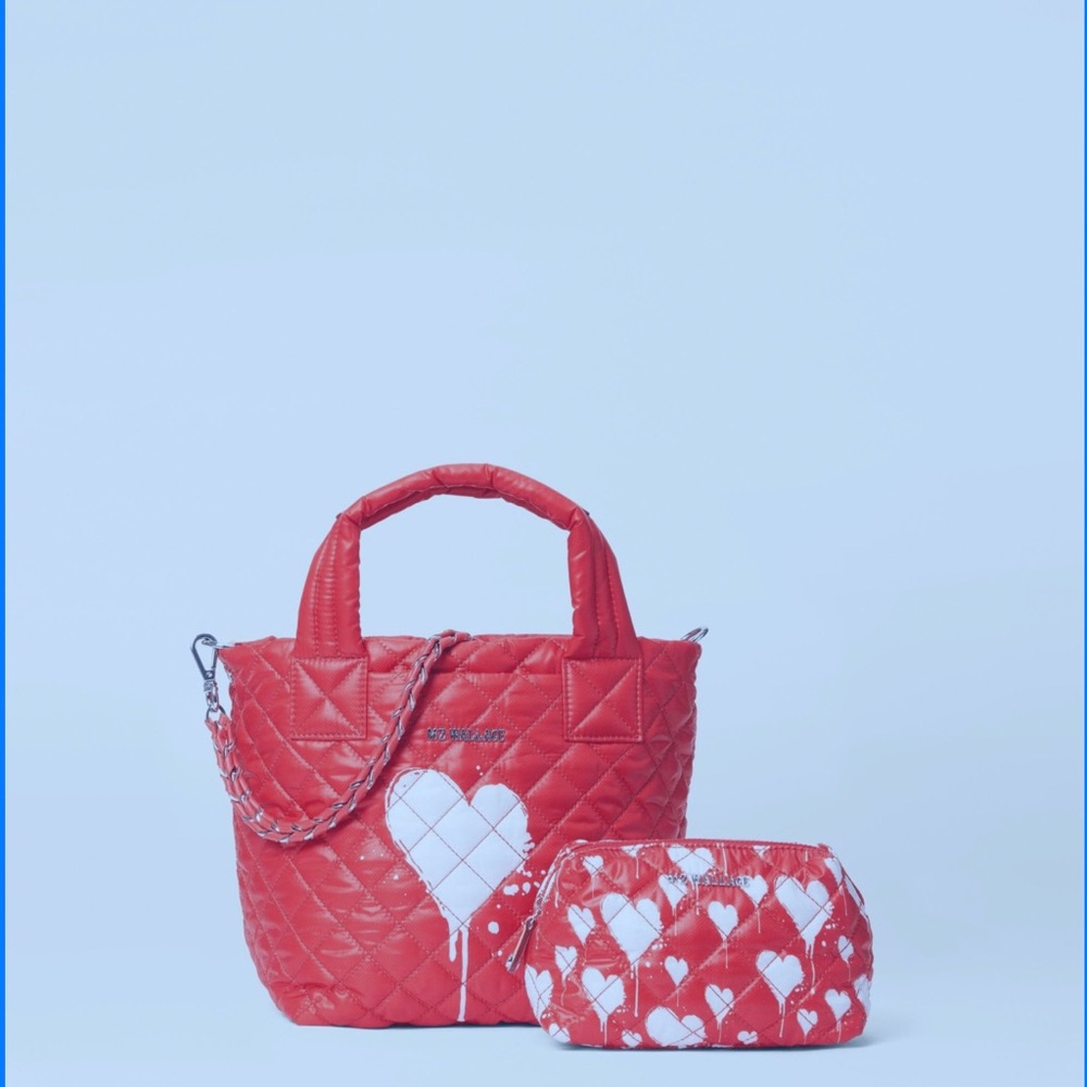 MZ Wallace Small Metro Tote Red Graffiti Heart